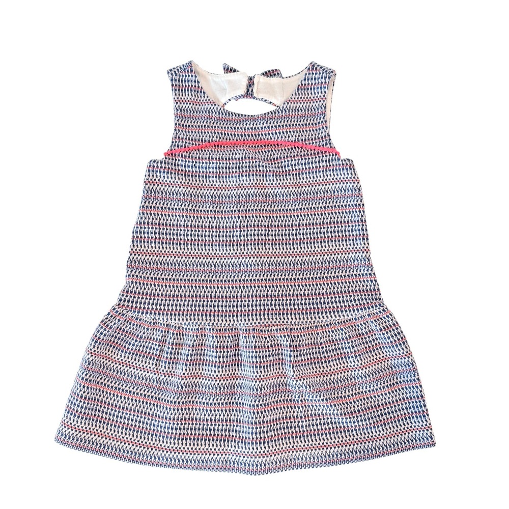 Janie and Jack Girls Jaquard Drop Waist Dress 2T Textured Cotton Spring Coastal